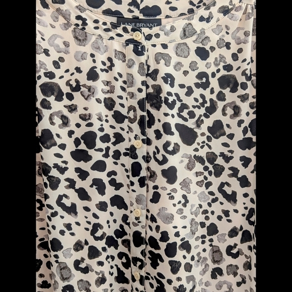 Lane Bryant Maxi Leopard Print Dress With Assymetrical/Slanted Hemline - Picture 5 of 9